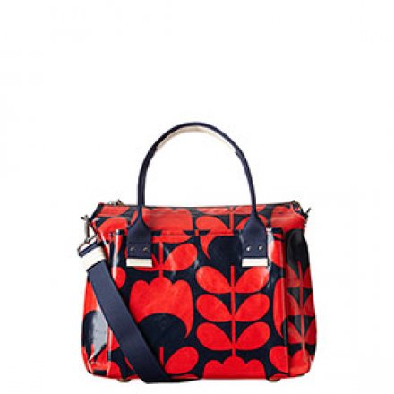 Orla Kiely Tulip Stem Handbag - Red &amp; Navy
