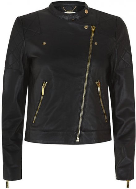 Michael Kors Quilted Black Leather Jacket