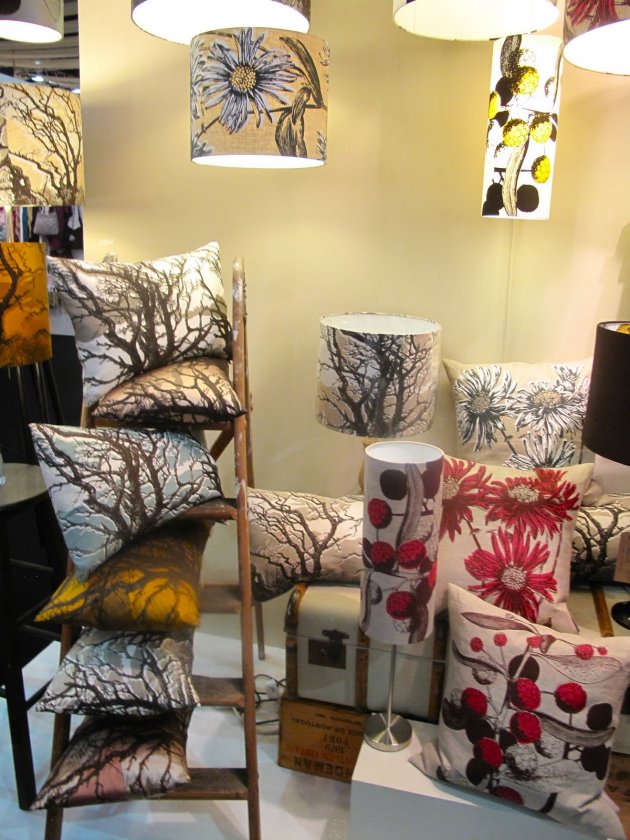 Jen Rowland hand-printed cushions